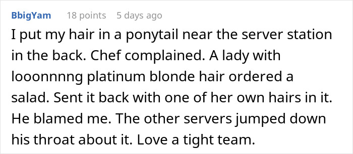 Woman Is Sick And Tired Of Her Boss Blaming Her For The Hair In Customers&rsquo; Food, Dyes Her Hair Blue