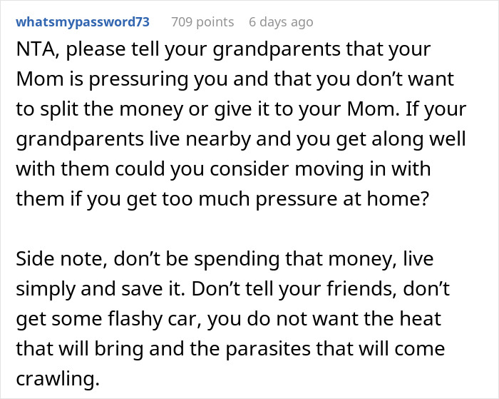 Parents Furious Their 16 Y.O. Straight Up Refuses To Divide Up His Late Aunt’s Inheritance With 4 Other Siblings Parents Furious Their 16 Y.O. Straight Up Refuses To Divide Up His Late Aunt’s Inheritance With 4 Other Siblings