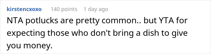 Money&rsquo;s Tight, So This Guy Skips Throwing $600 On Cooking For 27 People And Potlucks It, Some Guests Get Offended