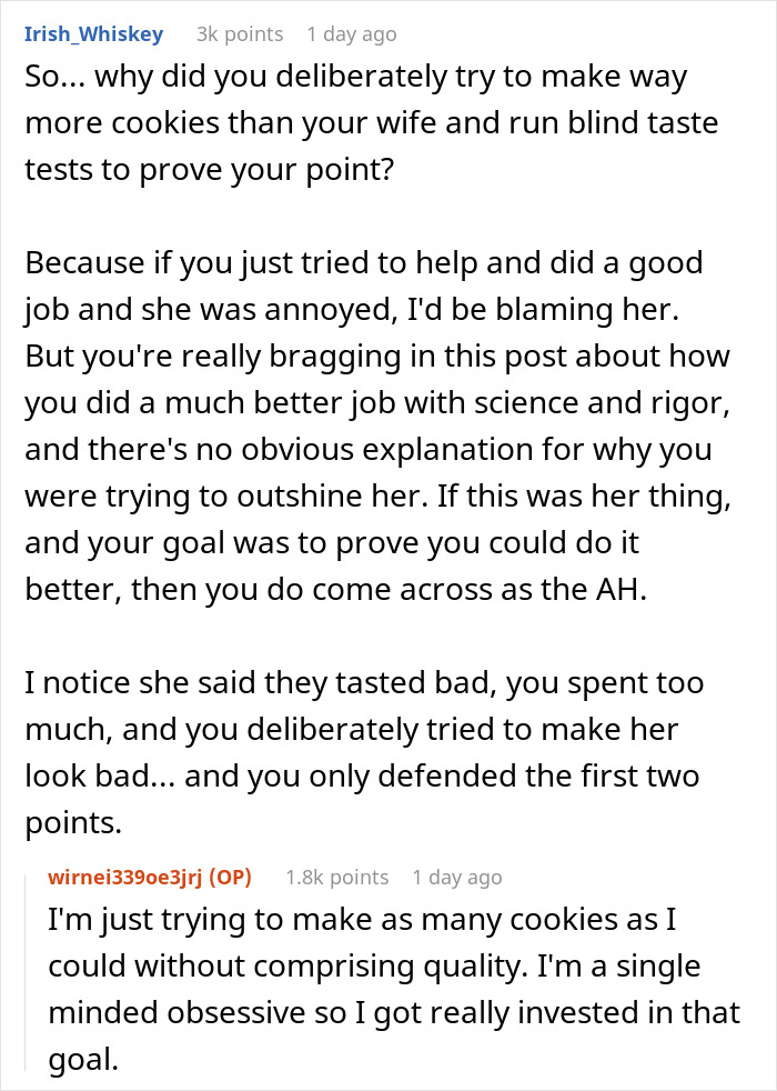 Wife Challenges Her Husband To Give Her Cookie-Baking Tradition A Try, He Ends Up Upstaging Her, Family Drama Ensues Wife Challenges Her Husband To Give Her Cookie-Baking Tradition A Try, He Ends Up Upstaging Her, Family Drama Ensues