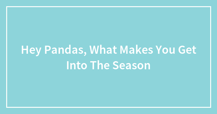 Hey Pandas, What Makes You Get Into The Season