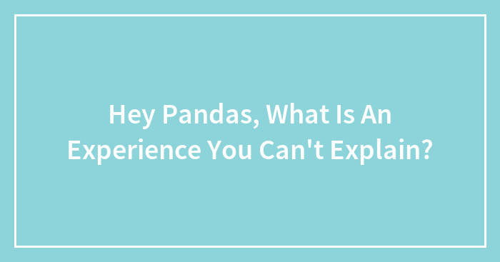 Hey Pandas, What Is An Experience You Can’t Explain? (Closed)