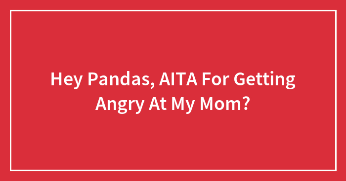 Hey Pandas, AITA For Getting Angry At My Mom? (Closed)
