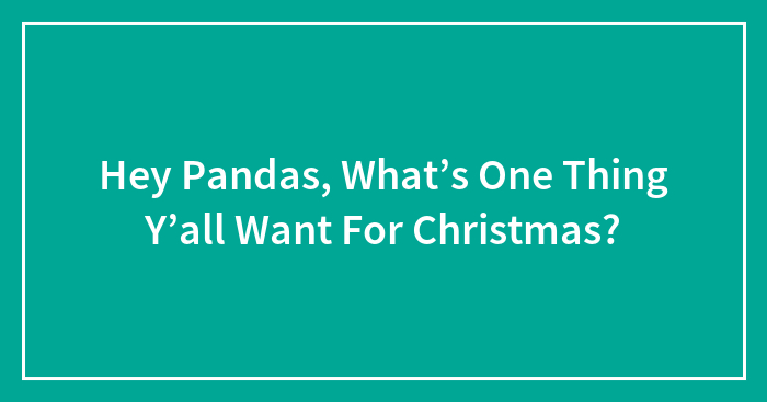 Hey Pandas, What’s One Thing Y’all Want For Christmas?