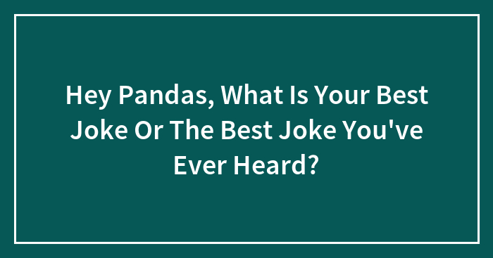 Hey Pandas, What Is Your Best Joke Or The Best Joke You’ve Ever Heard?