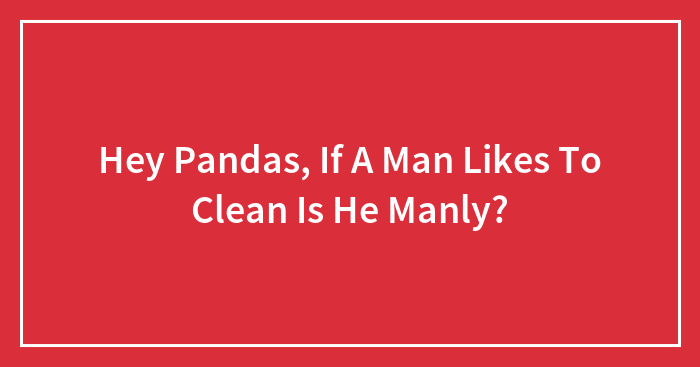 Hey Pandas, If A Man Likes To Clean Is He Manly?