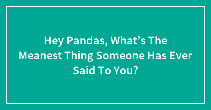 Hey Pandas, What’s The Meanest Thing Someone Has Ever Said To You? (Closed)