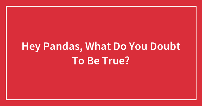 Hey Pandas, What Do You Doubt To Be True? (Closed)