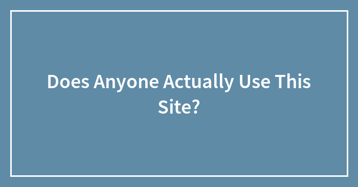 Does Anyone Actually Use This Site?
