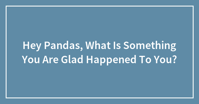 Hey Pandas, What Is Something You Are Glad Happened To You?