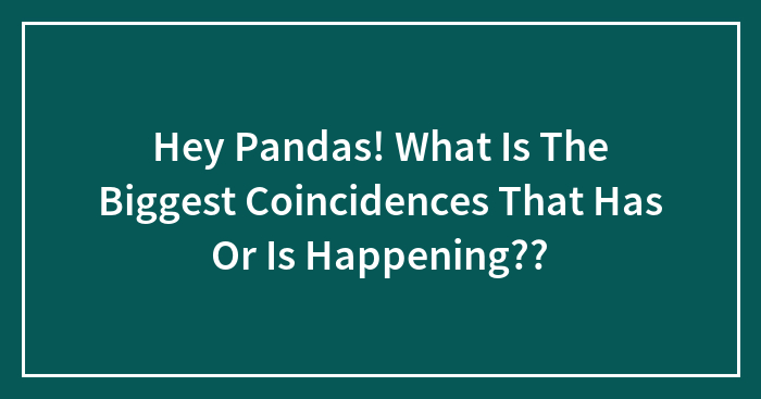 Hey Pandas! What Is The Biggest Coincidences That Has Or Is Happening??