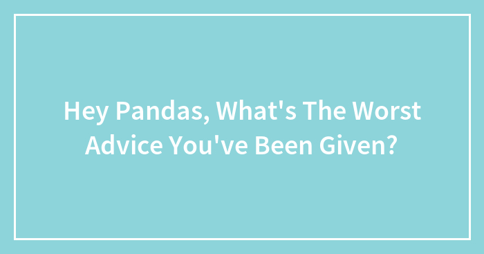 Hey Pandas, What’s The Worst Advice You’ve Been Given? (Closed)