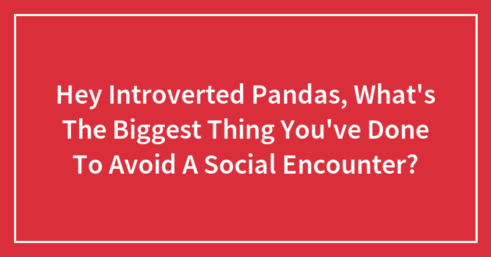 Hey Introverted Pandas, What’s The Biggest Thing You’ve Done To Avoid A Social Encounter?