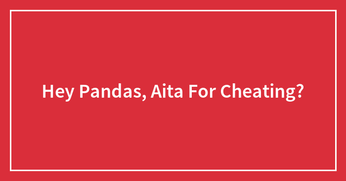 Hey Pandas, Aita For Cheating?