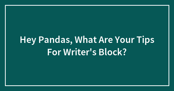 Hey Pandas, What Are Your Tips For Writer’s Block?