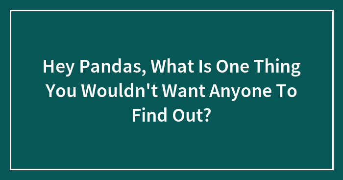 Hey Pandas, What Is One Thing You Wouldn’t Want Anyone To Find Out? (Closed)