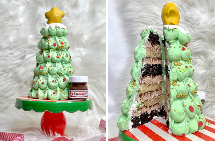 Chocolate-Vanilla Layered Cake With Chantilly Nutella Filling, Nutella Drizzles & Nutella Infuse