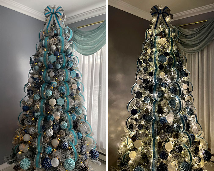 Wintry White, Silver & Blue Christmas Tree