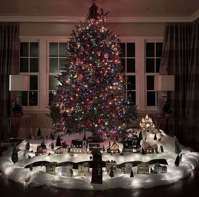 The Family Christmas Tree And Village