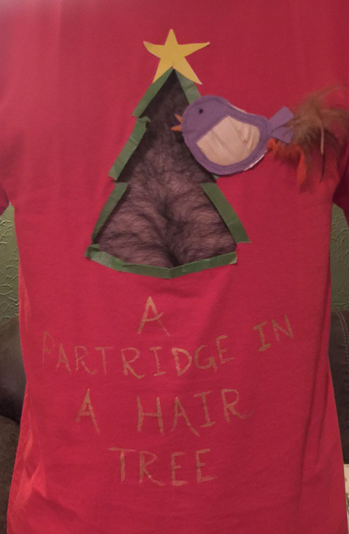 I Decided To Capitalize On My Hairiness. Here Is My Ugly Christmas Sweater