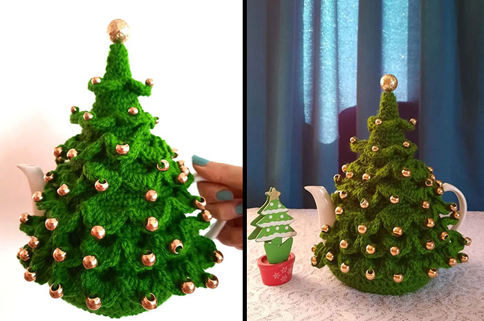 Christmas Decor For The Kitchen. Crochet Tea Cozy