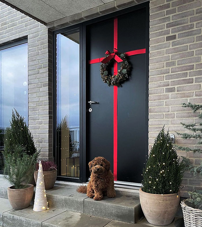 Last Year's Christmas Door. This Year It Will Be With Tulle