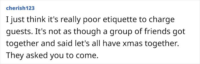 Woman Brings 5 Bottles Of Wine To Sister-In-Law's Christmas Dinner, Is Charged Additional $50 For Food Woman Brings 5 Bottles Of Wine To Sister-In-Law's Christmas Dinner, Is Charged Additional $50 For Food