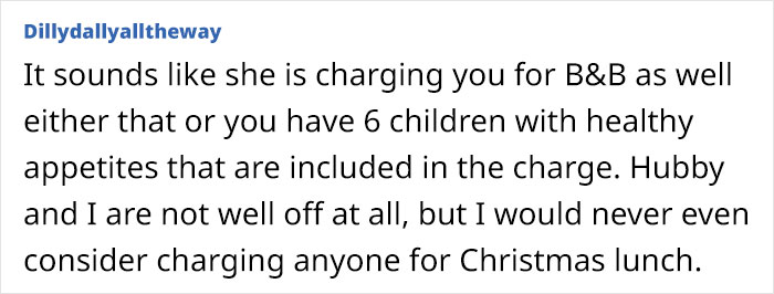 Woman Brings 5 Bottles Of Wine To Sister-In-Law's Christmas Dinner, Is Charged Additional $50 For Food Woman Brings 5 Bottles Of Wine To Sister-In-Law's Christmas Dinner, Is Charged Additional $50 For Food