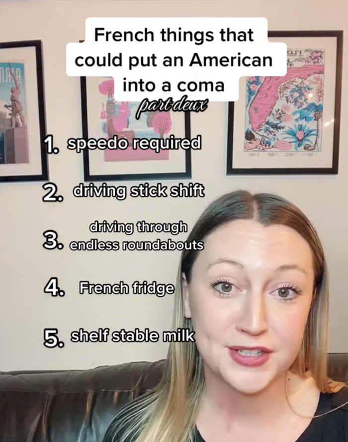 Woman Breaks Down 10 American And 10 French Things That Would Send Each Other Into A Coma