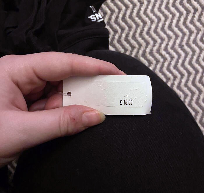 Trying To Wrap My Brother's Christmas Present. Managed To Rip The Whole Sticker Off Except The Price