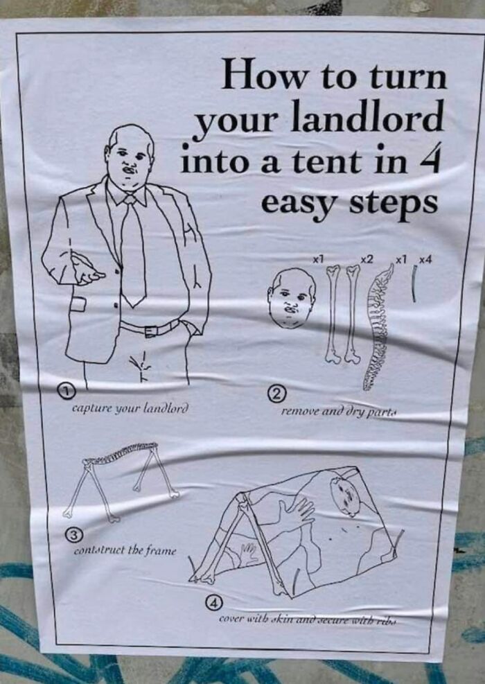 So I Was Visiting My Tenant's House While They Were At Work Again, It's A Favourite Hobby Of Mine Really, And In Addition To Yesterday's Heinous Note, I've Now Spotted This Threatening Sign Pasted To The Gable Wall