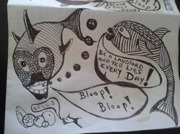 I Was Visiting My Tenant's Property While They Were At Work Yesterday, As I Often Do, And I Found This Heinous Drawing On Their Coffee Table. How Dare They. I'm No Liar