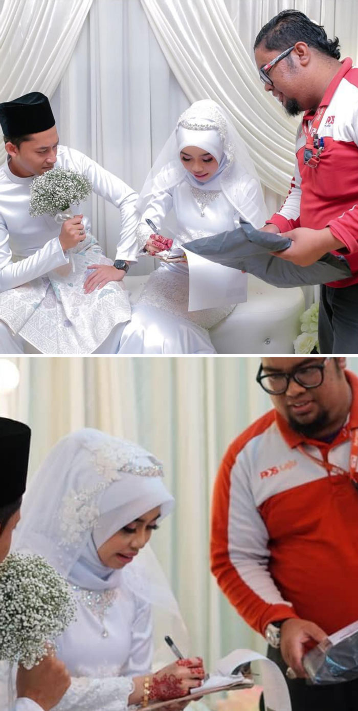 Diligent Postman Interrupts Wedding Ceremony To Get Bride To Sign For Package
