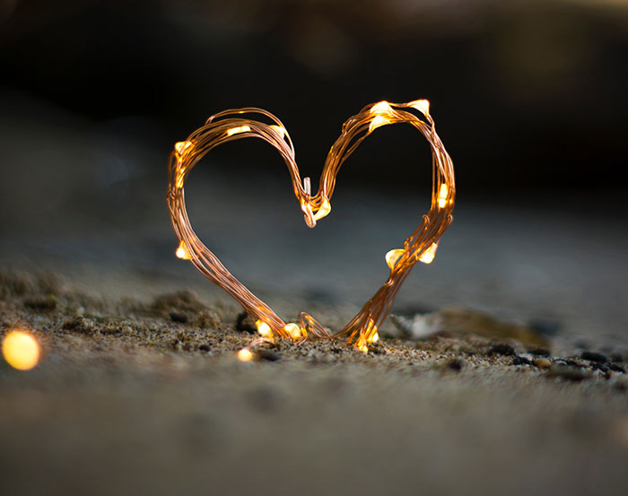 Hearth shape from fairy lights