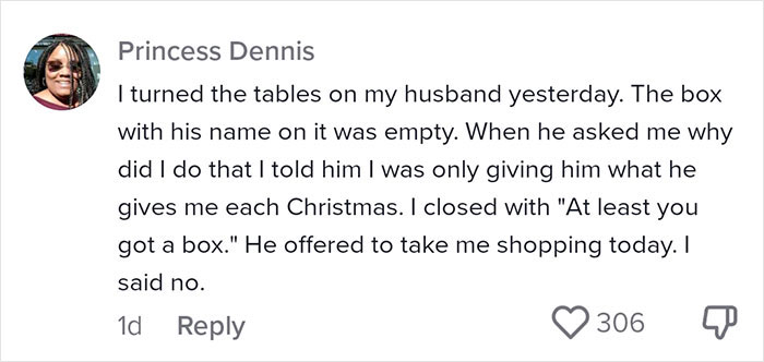 Woman Upset She Didn't Get Any Christmas Gifts After Going Out Of Her Way To Get Presents For Everybody Else
