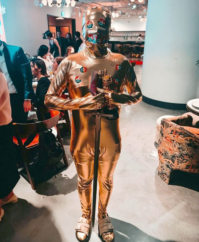 We Had An Oscars Theme For Our Work Christmas Party. One Of The Guys Went As The Actual Oscar