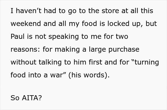 "Am I The Jerk For Buying A Separate Fridge For Our Garage And Putting A Lock On It To Keep My Husband Out?"