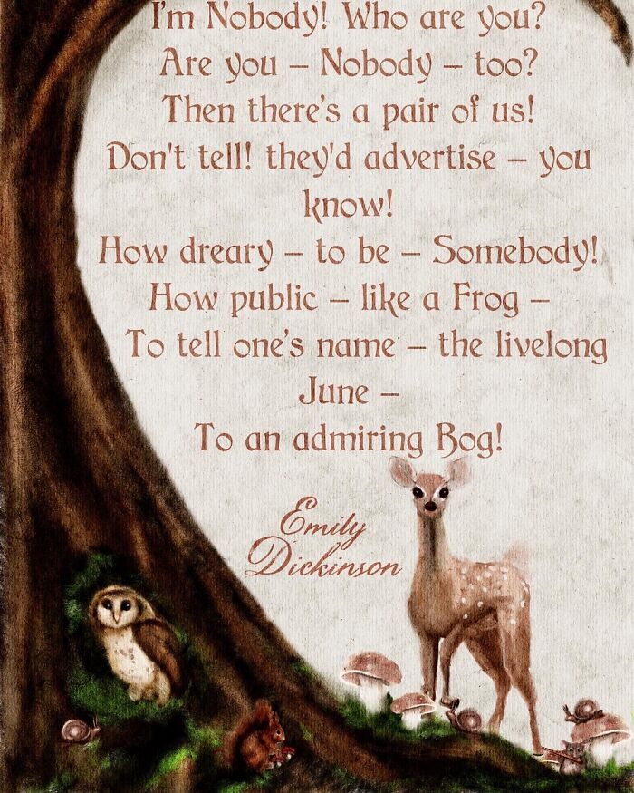 I Painted A Watercolor Woodland Animal Page For Emily Dickinson Poem