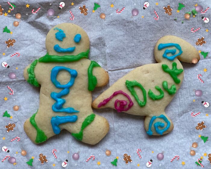 Edible Place Cards. For Uncle Owl And Auntie Duck. Our Family Nicknames. 13 Year Old Bakers