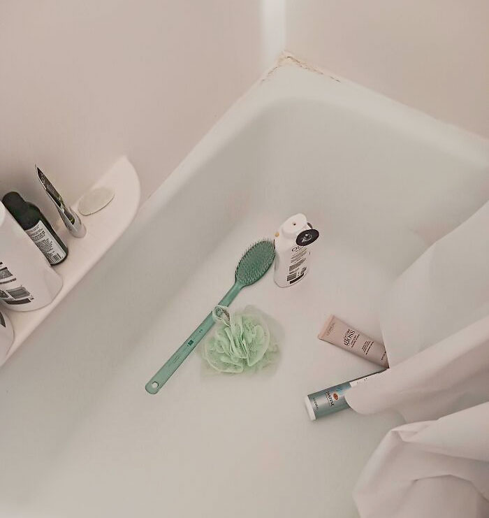 My Mom Just Leaves All Of Her Soap And Stuff On The Ground After A Shower. Every Time