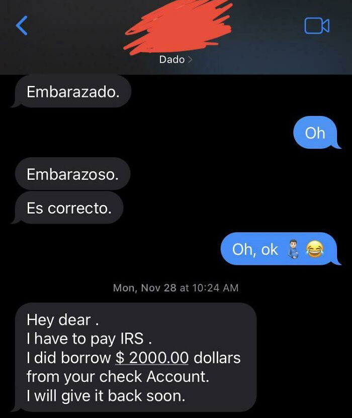 Dad Borrowed $2,000 To Pay The IRS
