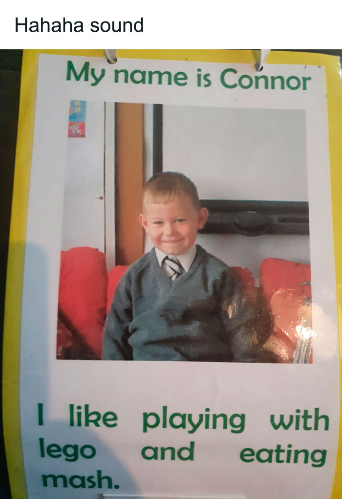 Young boy named Connor smiling in school photo, showcasing a unique moment meanwhile in Ireland culture and lifestyle.