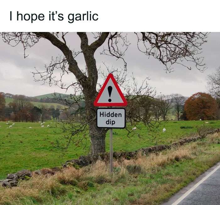 Humorous road sign in rural Ireland warning of a hidden dip, showcasing why Ireland is a world apart with unique local quirks.