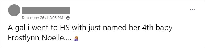 A Gal I Went To Hs With Just Named Her 4th Baby Frostlynn Noelle…