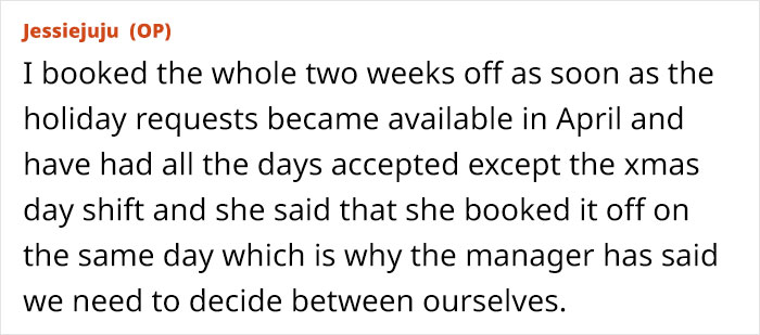 Mom Asks If She's A Jerk For Asking Childfree Coworker To Withdraw Her Christmas Holiday Request
