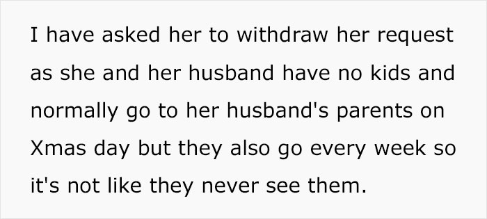 Mom Asks If She's A Jerk For Asking Childfree Coworker To Withdraw Her Christmas Holiday Request