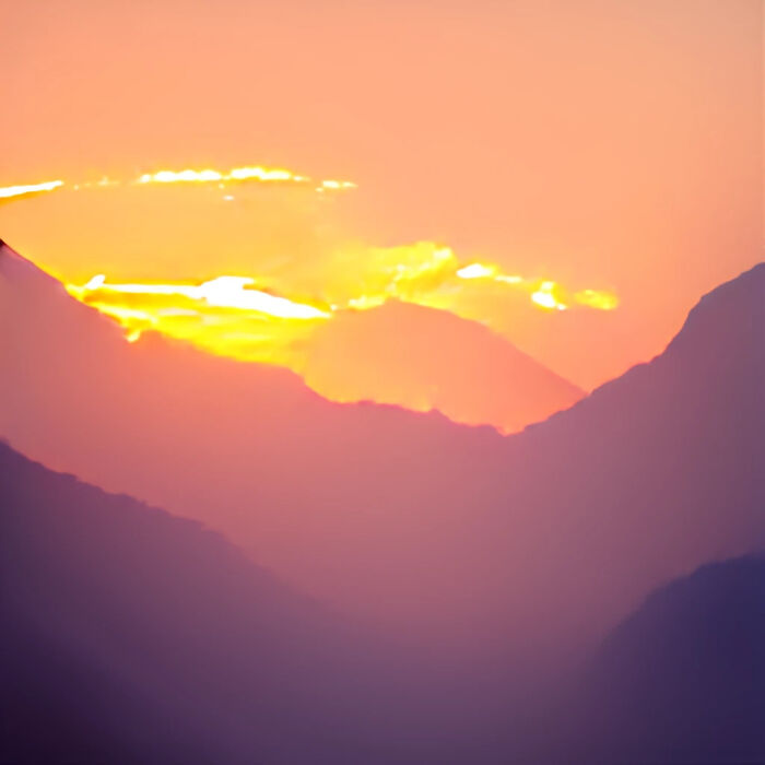 Gorgeous Sunrise Over The Mountains