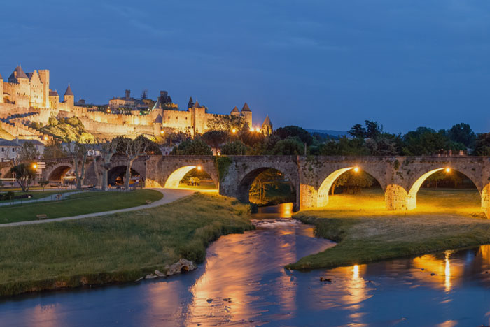 Le Pont Vieux bridge and night
