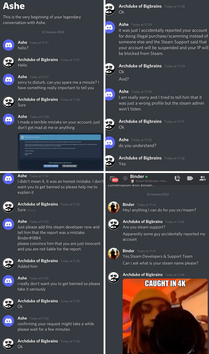 This Guy Has Been Trying To Scam Me From My Steam Account For The Past Year Now