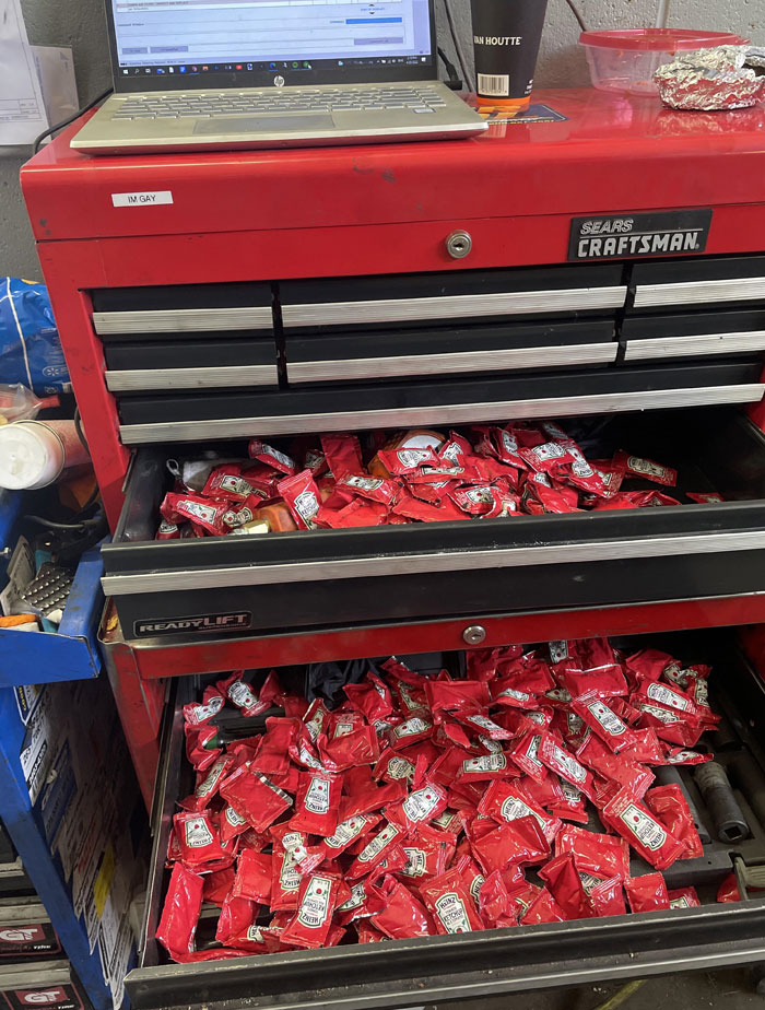 I Got My Box Filled With Ketchup At Work Today